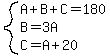 system%28A%2BB%2BC=180%2C+B=3A%2C+C=A%2B20%29