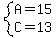 system%28A=15%2CC=13%29