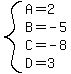 system%28A=2%2CB=-5%2CC=-8%2CD=3%29