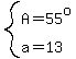 system%28A=55%5Eo%2Ca=13%29