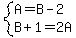 system%28A=B-2%2CB%2B1=2A%29