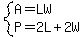 system%28A+=+LW%2C+P+=+2L%2B2W%29
