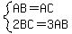 system%28AB=AC%2C2BC=3AB%29