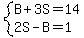 system%28B%2B3S=14%2C+2S-B=1%29