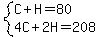 system%28C%2BH=80%2C4C%2B2H=208%29