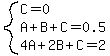 system%28C=0%2CA%2BB%2BC=0.5%2C4A%2B2B%2BC=2.0%29