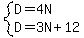 system%28D=4N%2CD=3N%2B12%29