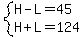 system%28H-L=45%2CH%2BL=124%29