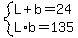system%28L%2Bb=24%2CL%2Ab=135%29