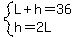 system%28L%2Bh=36%2Ch=2L%29