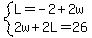 system%28L=-2%2B2w%2C2w%2B2L=26%29