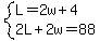system%28L=2w%2B4%2C2L%2B2w=88%29