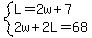system%28L=2w%2B7%2C2w%2B2L=68%29