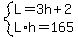 system%28L=3h%2B2%2CL%2Ah=165%29
