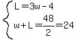 system%28L=3w-4%2Cw%2BL=48%2F2=24%29