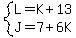 system%28L=K%2B13%2CJ=7%2B6K%29