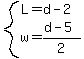 system%28L=d-2%2Cw=%28d-5%29%2F2%29