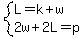 system%28L=k%2Bw%2C2w%2B2L=p%29