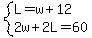 system%28L=w%2B12%2C2w%2B2L=60%29
