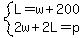 system%28L=w%2B200%2C2w%2B2L=p%29