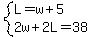 system%28L=w%2B5%2C2w%2B2L=38%29