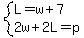 system%28L=w%2B7%2C2w%2B2L=p%29