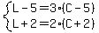 system%28L-5=3%28C-5%29%2CL%2B2=2%28C%2B2%29%29