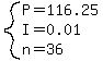 system%28P=116.25%2CI=0.01%2Cn=36%29