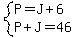 system%28P=J%2B6%2CP%2BJ=46%29