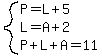 system%28P=L%2B5%2CL=A%2B2%2CP%2BL%2BA=11%29