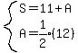 system%28S=11%2BA%2CA=expr%281%2F2%29%2812%29%29