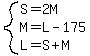 system%28S=2M%2CM=L-175%2CL=S%2BM%29