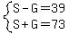 system%28S-G=39%2CS%2BG=73%29