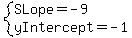system%28SLope=-9%2CyIntercept=-1%29