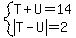 system%28T%2BU=14%2Cabs%28T-U%29=2%29