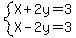 system%28X%2B2y=3%2CX-2y=3%29