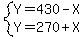system%28Y=430-X%2CY=270%2BX%29