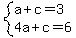 system%28a%2Bc=3%2C4a%2Bc=6%29