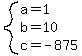 system%28a=1%2Cb=10%2Cc=-875%29