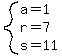 system%28a=1%2Cr=7%2Cs=11%29