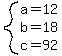 system%28a=12%2Cb=18%2Cc=92%29