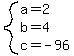 system%28a=2%2Cb=4%2Cc=-96%29