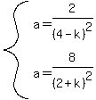 system%28a=2%2F%284-k%29%5E2%2Ca=8%2F%282%2Bk%29%5E2%29