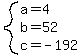 system%28a=4%2Cb=52%2Cc=-192%29