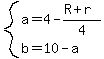 system%28a=4-%28R%2Br%29%2F4%2Cb=10-a%29