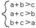 system%28a+%2B+b+%3E+c%2C%0D%0Aa+%2B+c+%3E+b%2C%0D%0Ab+%2B+c+%3E+a%29
