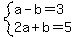 system%28a-b=3%2C2a%2Bb=5%29