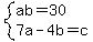 system%28ab=30%2C7a-4b=c%29