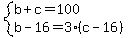 system%28b%2Bc=100%2Cb-16=3%28c-16%29%29