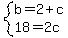 system%28b=2%2Bc%2C18=2c%29
